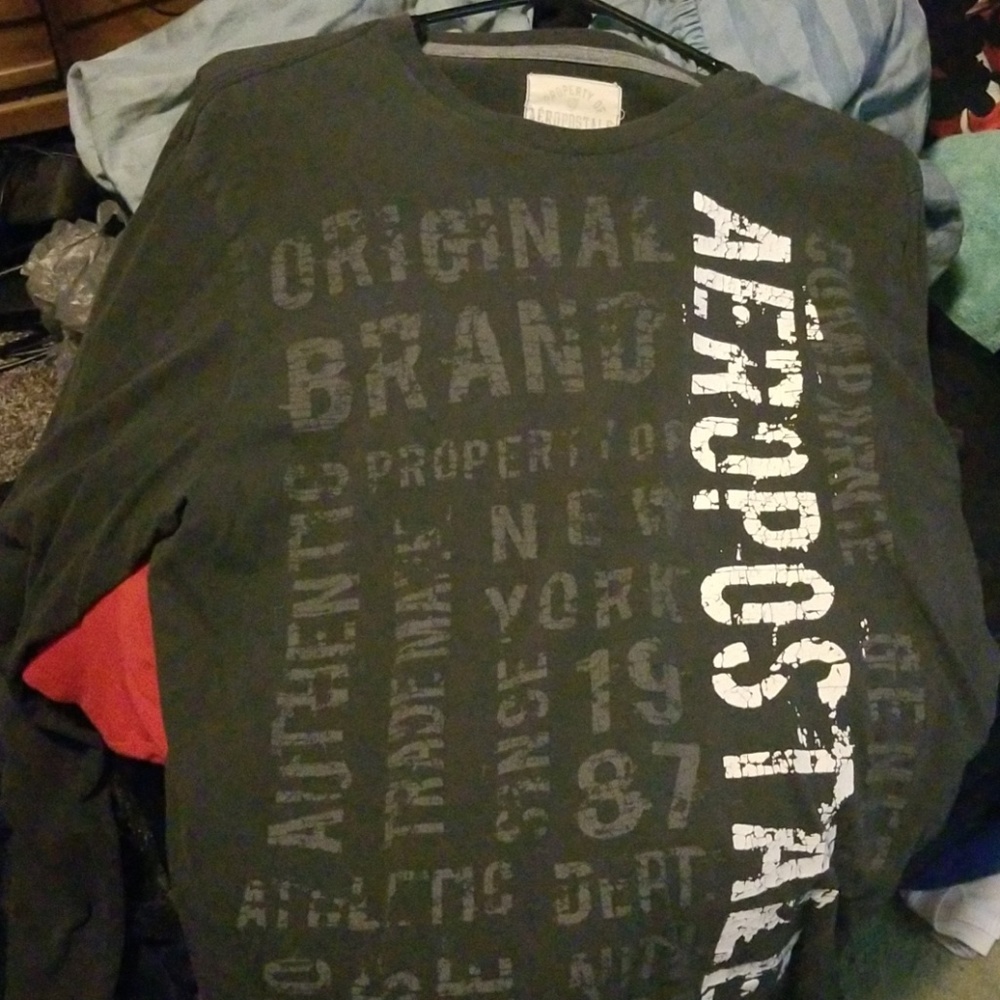 Gray aeropostale long sleeve graphic teeshirt